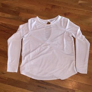White open-back long sleeve